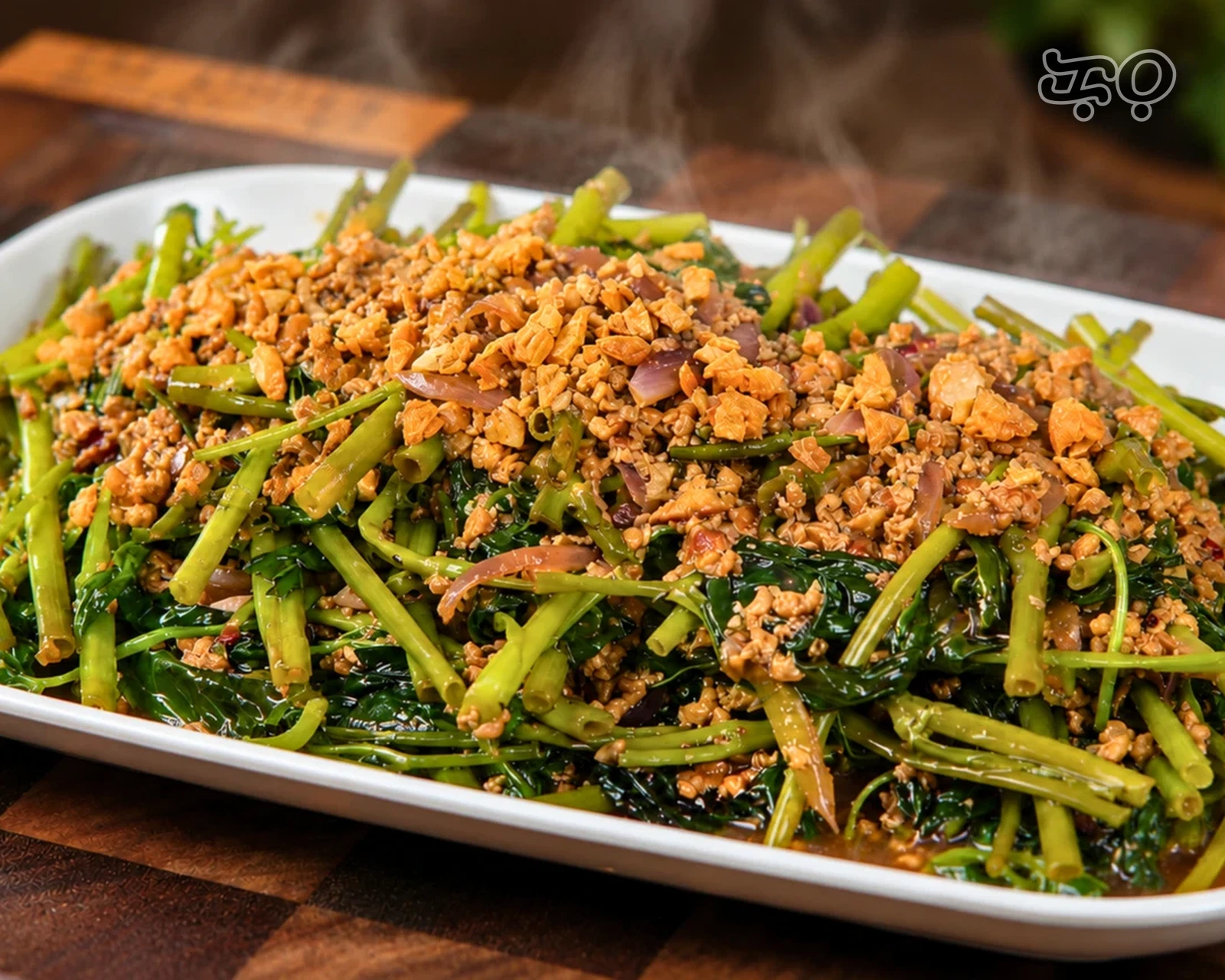 Adobong Kangkong with Latik