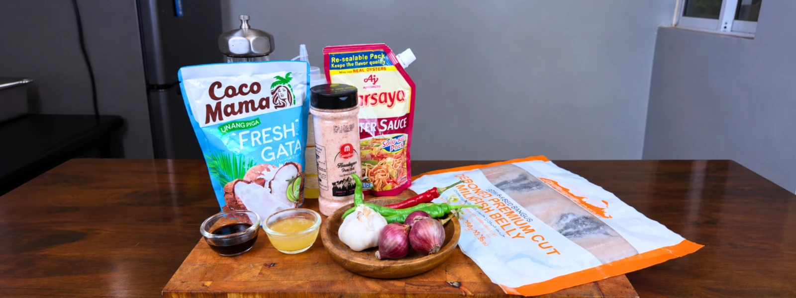 Ingredients for Bangus Belly Adobo sa Gata
