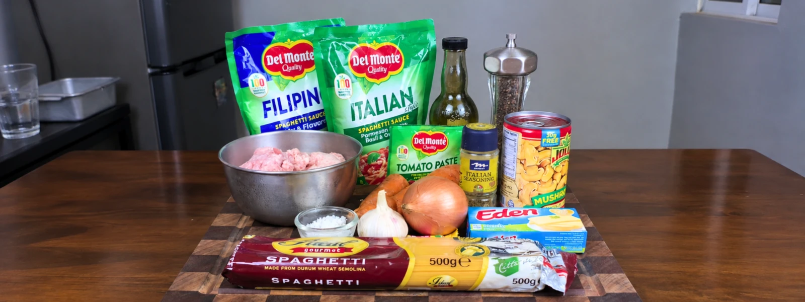 Ingredients for Filipino Spaghetti