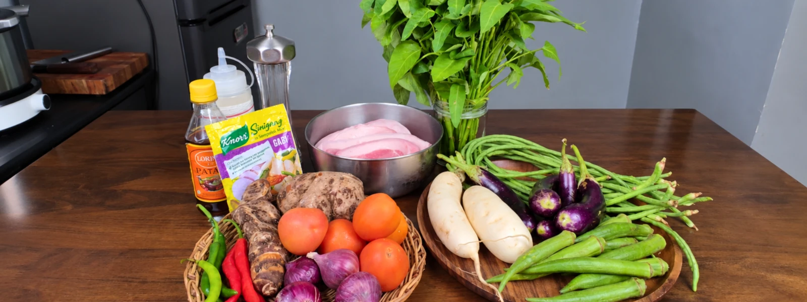 Ingredients for Pork Sinigang sa Gabi